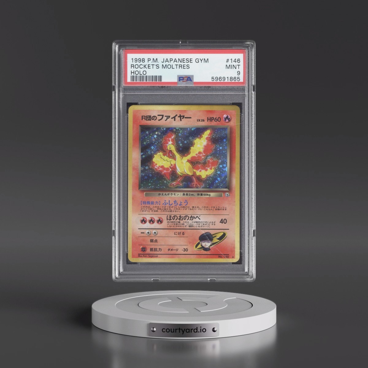 1998 Pokémon Gym Rocket's Moltres - Holo #146 PSA 9