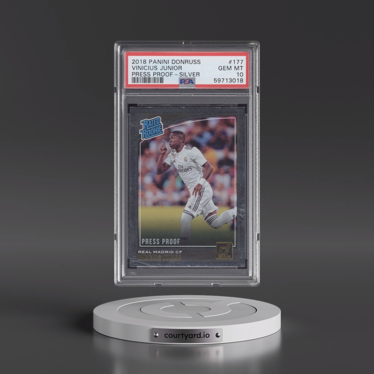 2018 Panini Donruss Vinicius Junior - Press Proof-Silver #177 PSA 10