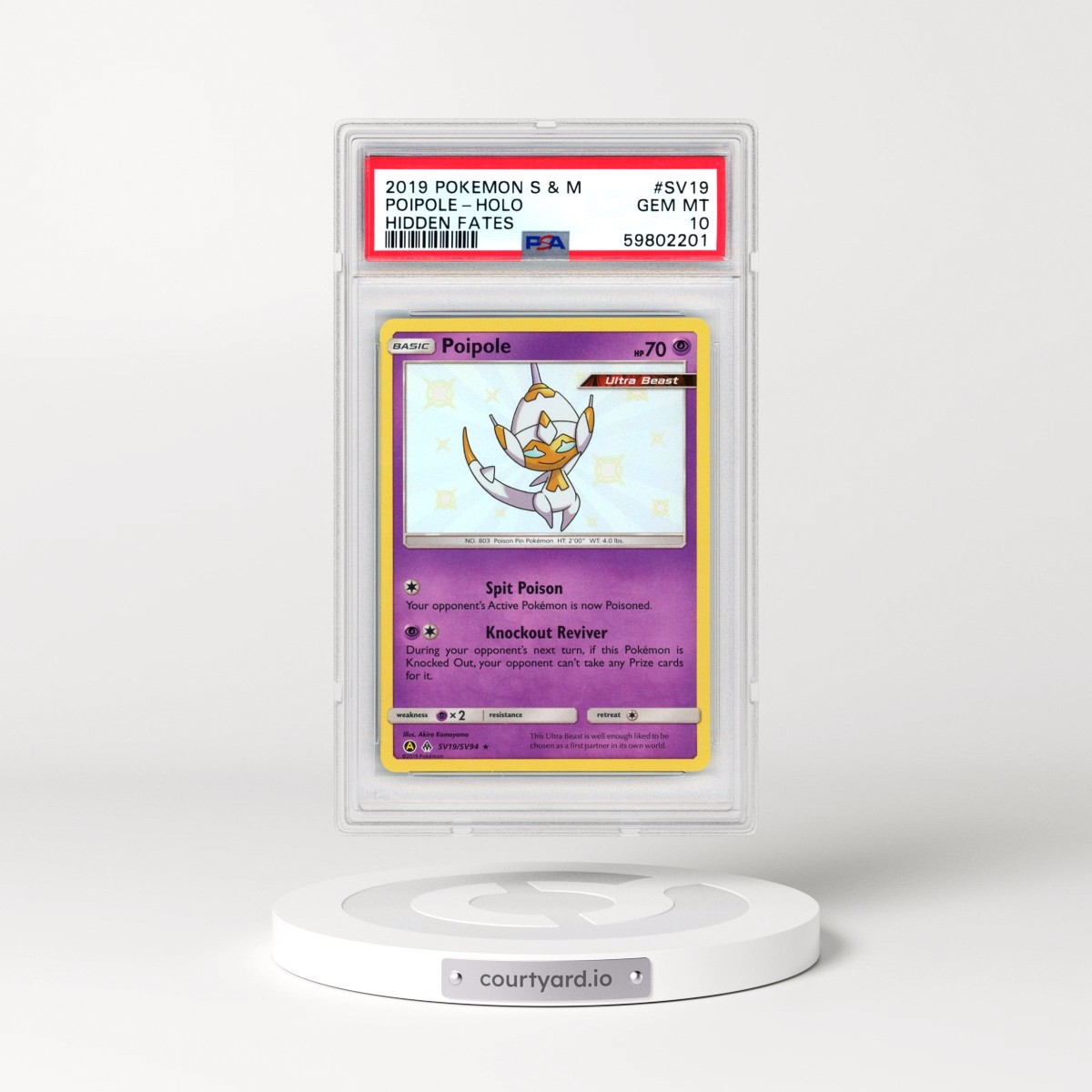 2019 Pokémon Sun & Moon Hidden Fates #SV19 Poipole - Holo (PSA 10 GEM MINT)