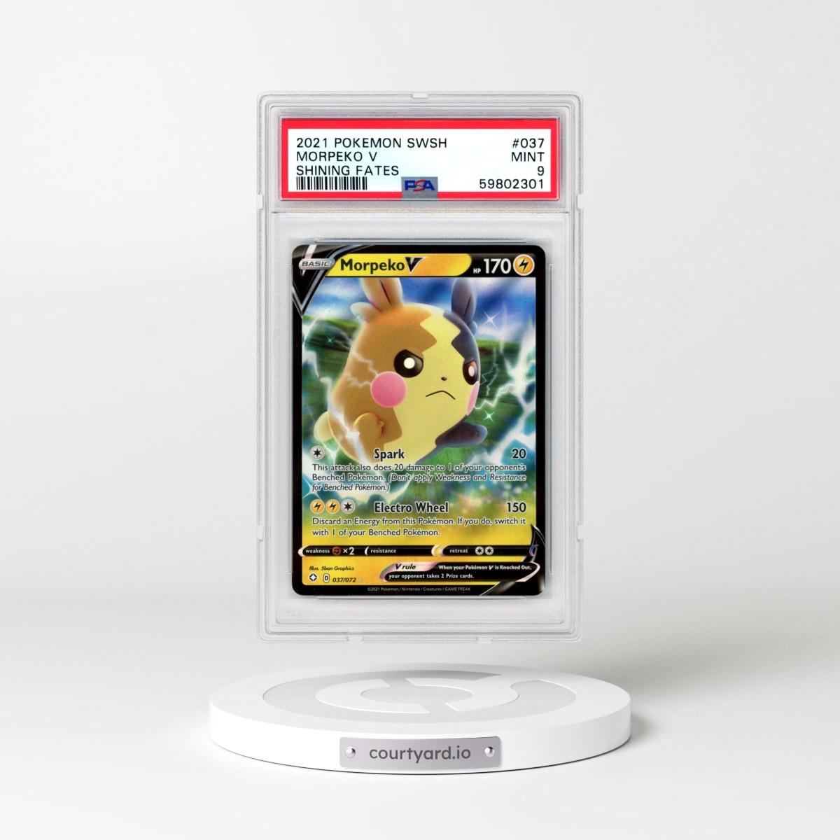 2021 Pokémon Sword & Shield Shining Fates #037 Morpeko V - Holo (PSA 9 MINT)