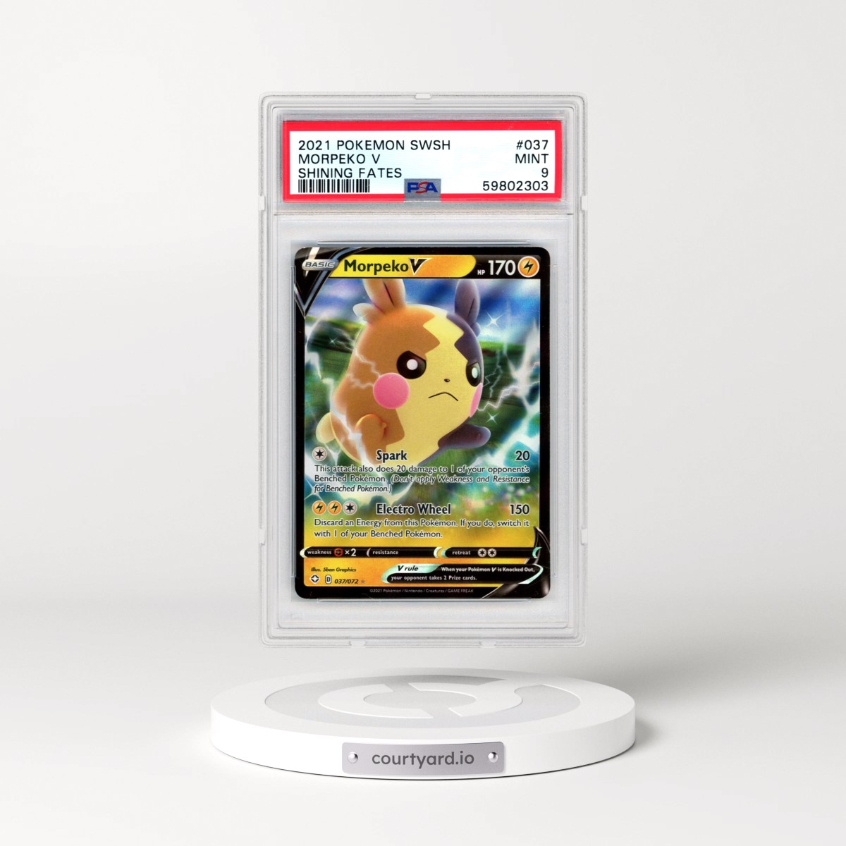 2021 Pokémon Sword & Shield Shining Fates #037 Morpeko V - Holo (PSA 9 MINT)
