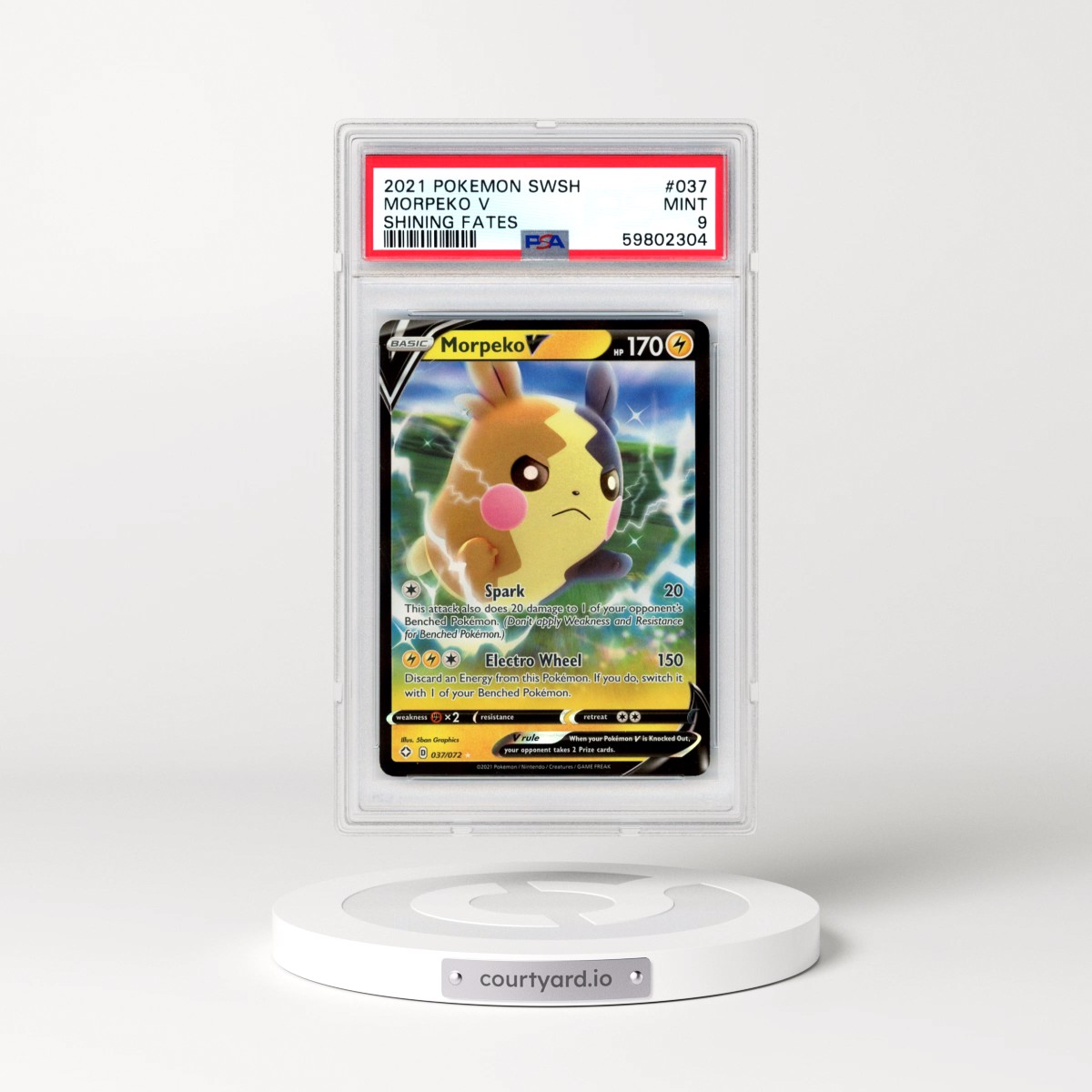 2021 Pokémon Sword & Shield Shining Fates #037 Morpeko V - Holo (PSA 9 MINT)