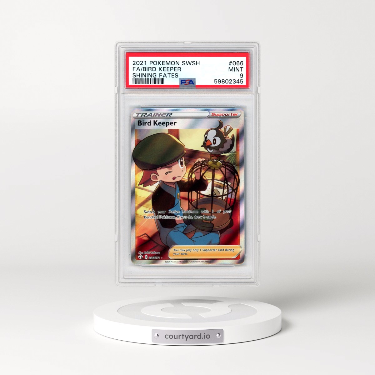 2021 Pokémon Sword & Shield Shining Fates #066 Bird Keeper - Full Art (PSA 9 MINT)