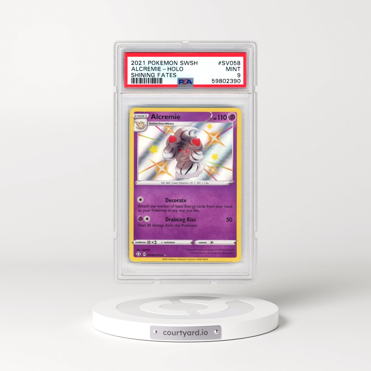 2021 Pokémon Sword & Shield Shining Fates #SV058 Alcremie - Holo (PSA 9 MINT)