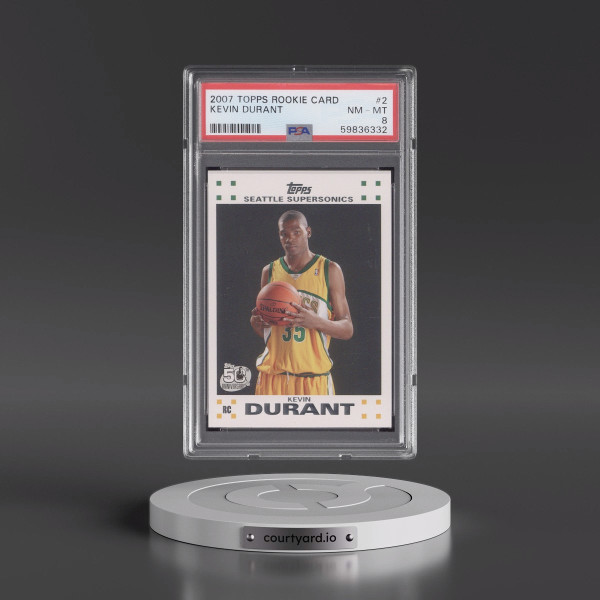 2007 Topps Rookie Card #2 Kevin Durant (PSA 8 NM-MT)