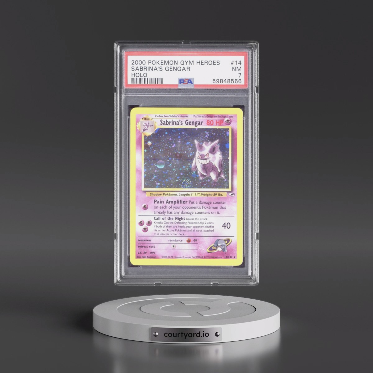 2000 Pokémon Gym Heroes #14 Sabrina's Gengar - Holo (PSA 7 NM)
