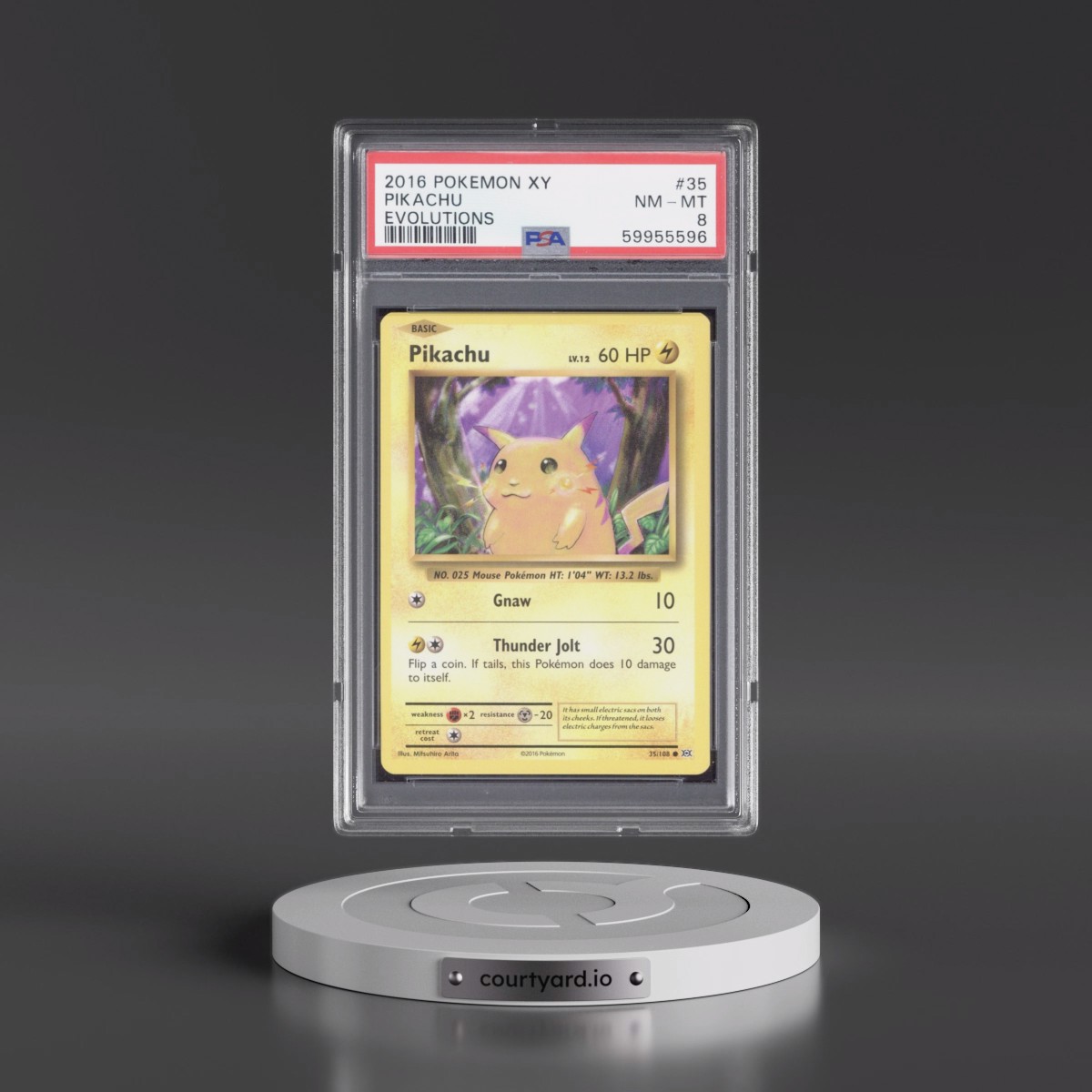 2016 Pokémon XY Evolutions #35 Pikachu (PSA 8 NM-MT)