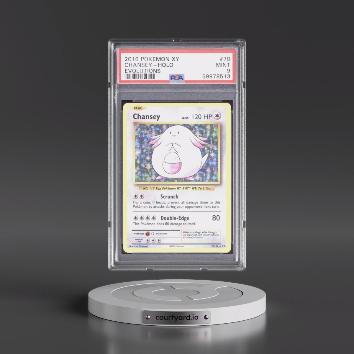 2016 Pokémon XY Evolutions #70 Chansey - Holo (PSA 9 MINT)