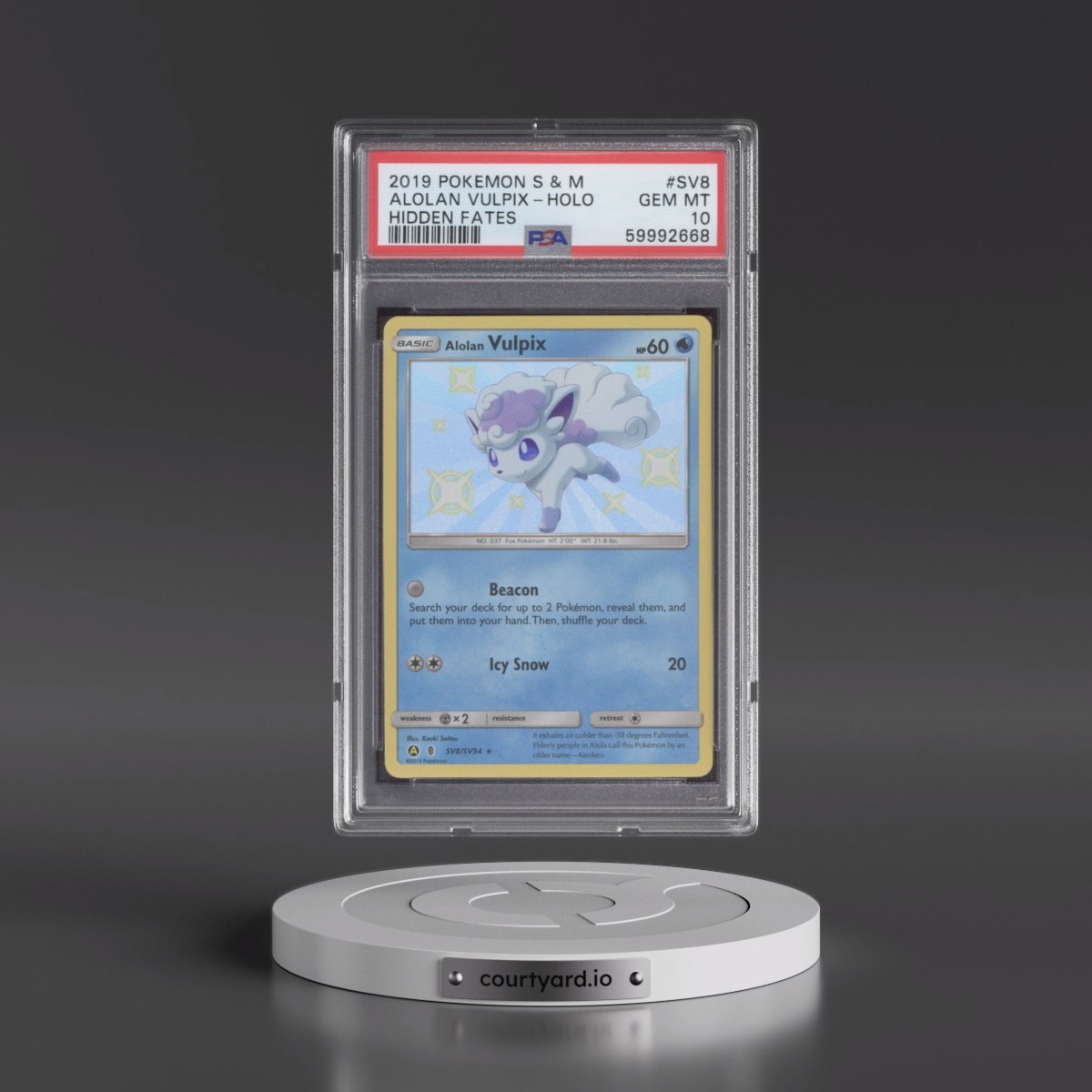 2019 Pokémon Sun & Moon Hidden Fates #SV8 Alolan Vulpix - Holo (PSA 10 GEM MINT)