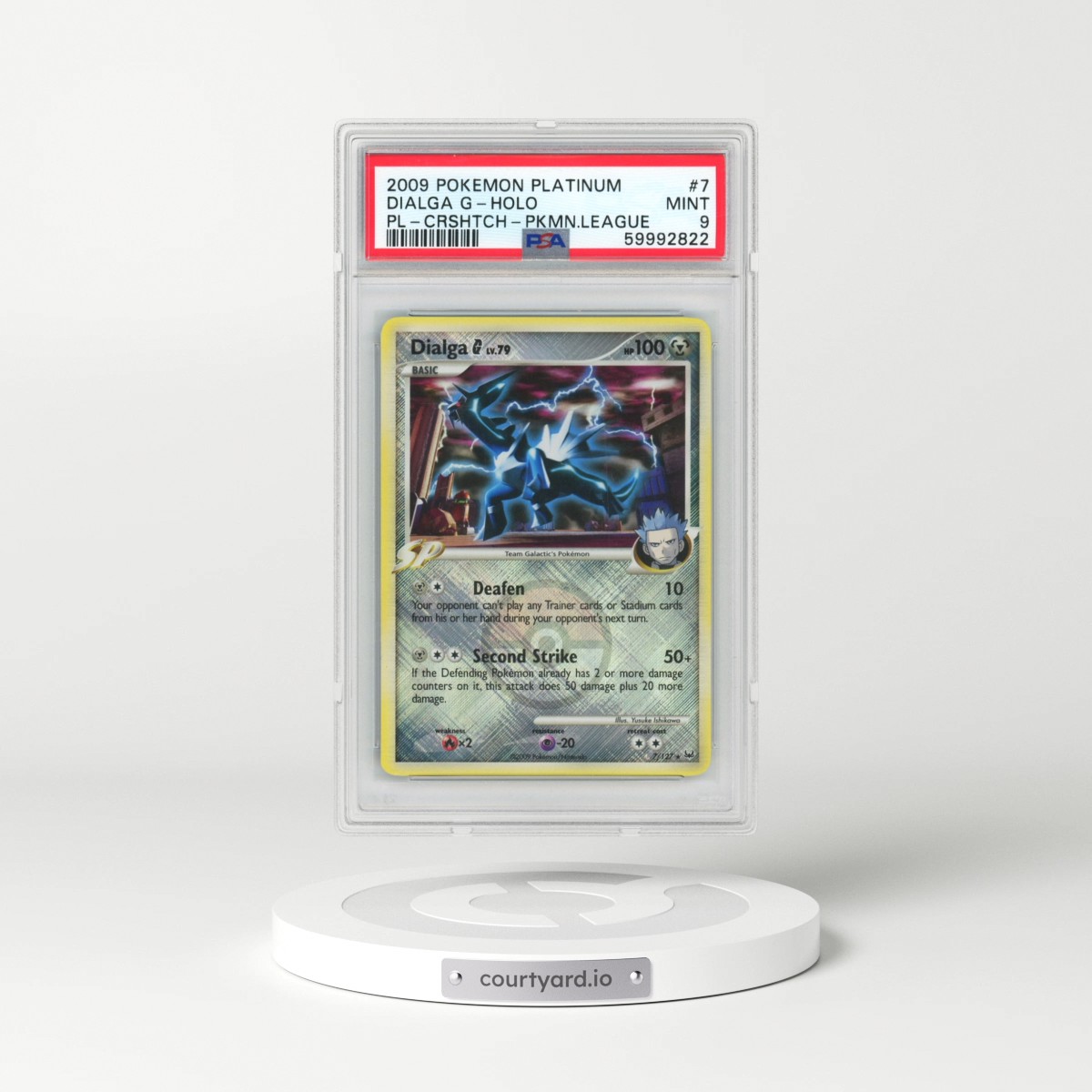 2009 Pokémon Platinum #7 Dialga G - Holo Crosshatch-2009 Pokemon League (PSA 9 MINT)