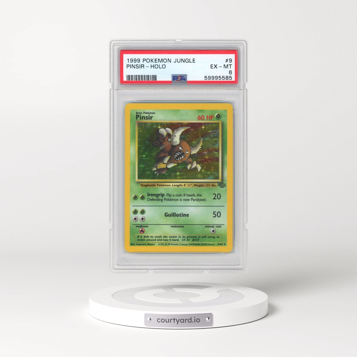 1999 Pokémon Jungle #9 Pinsir - Holo (PSA 6 EX-MT)