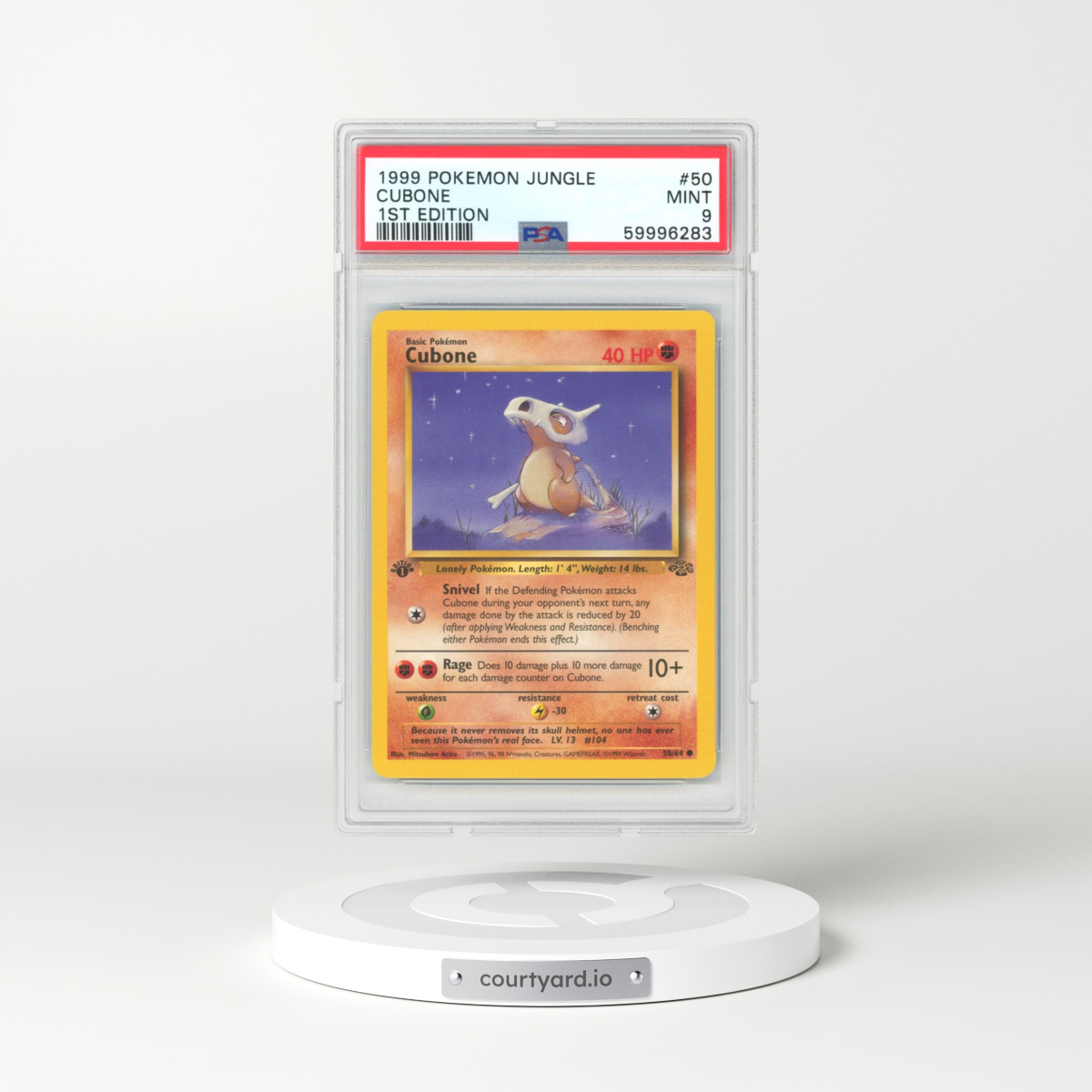 1999 Jungle #50 Cubone - 1st Edition (PSA 9 MINT)