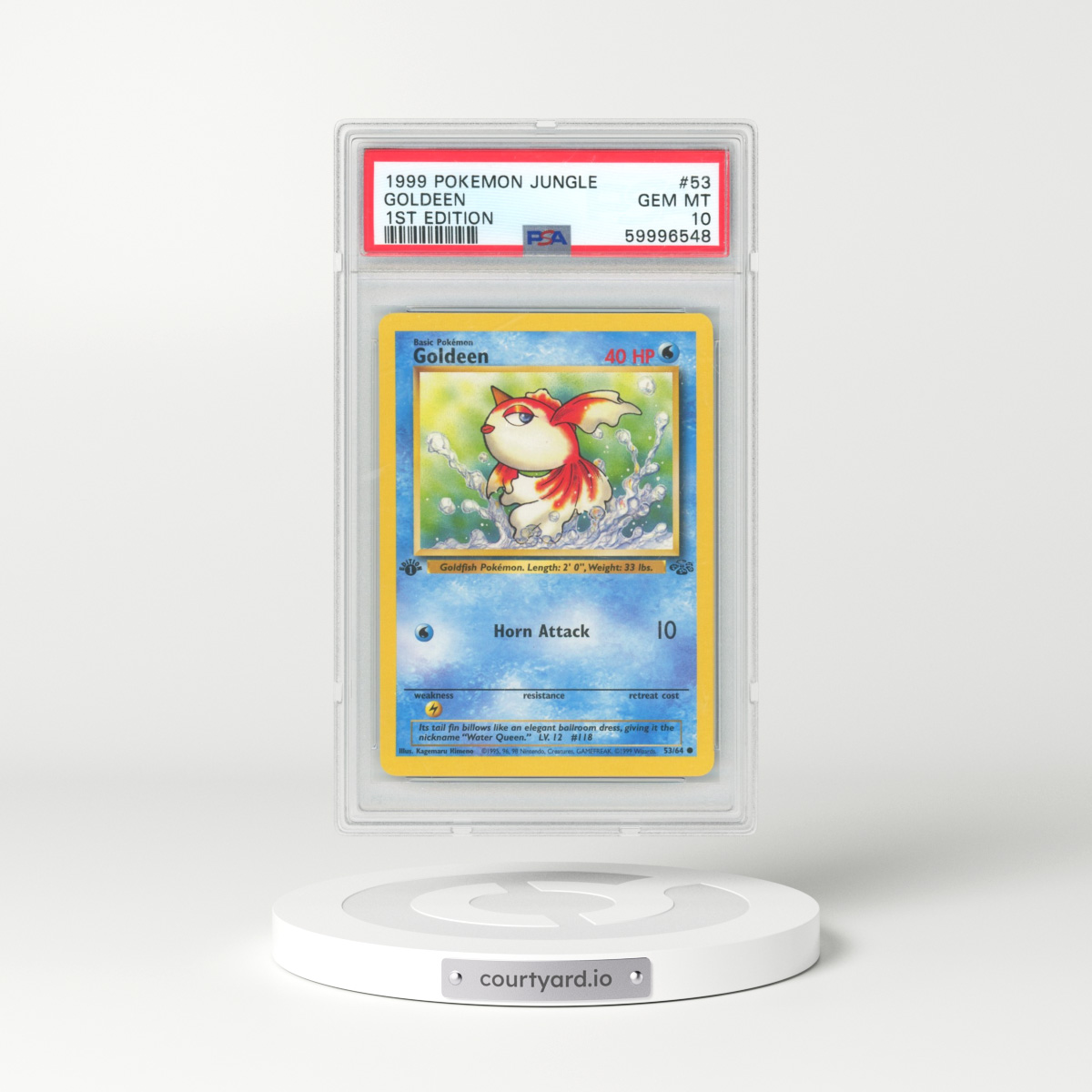 1999 Pokémon Jungle #53 Goldeen - 1st Edition (PSA 10 GEM MINT)