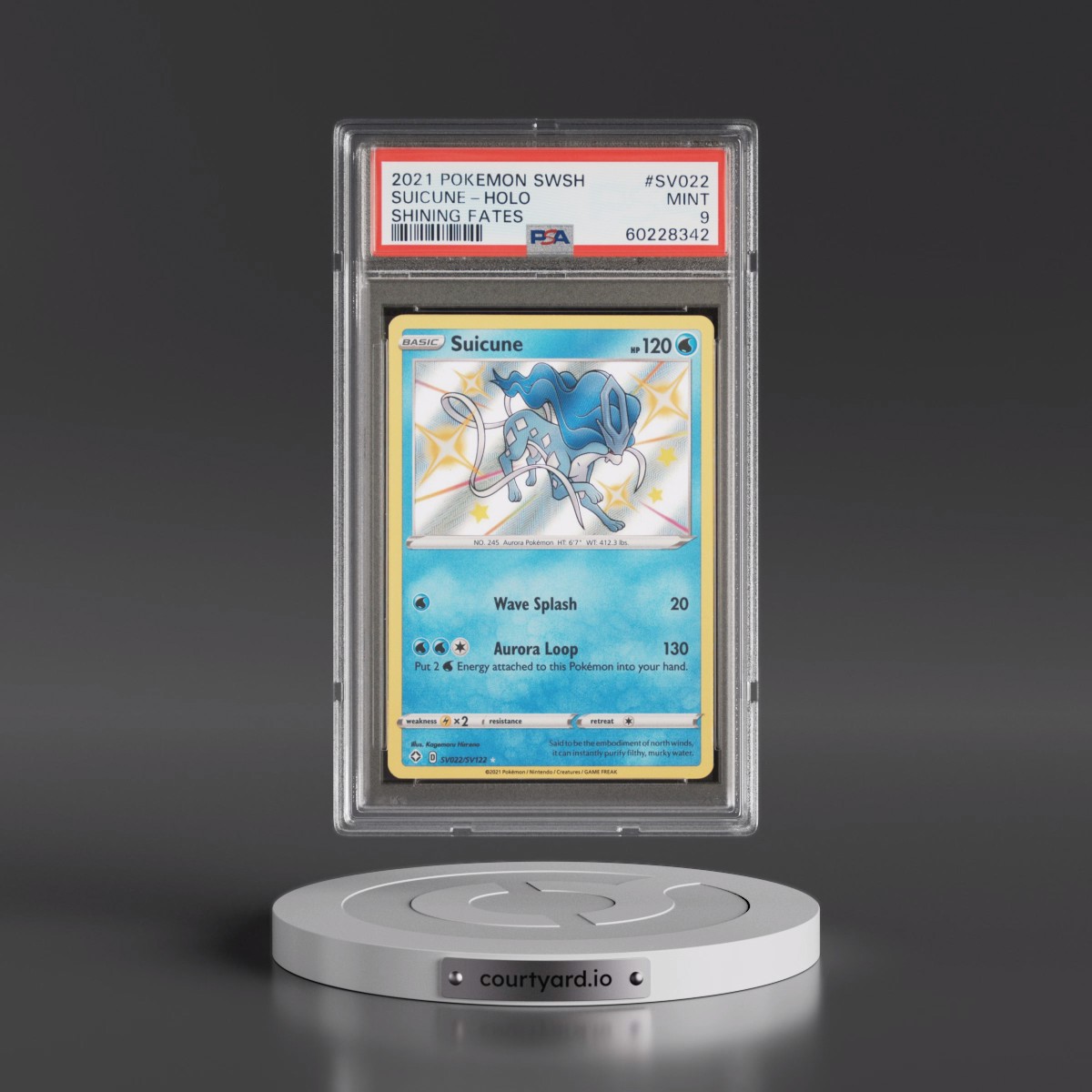 2021 Pokémon Sword & Shield Shining Fates #SV022 Suicune - Holo (PSA 9 MINT)