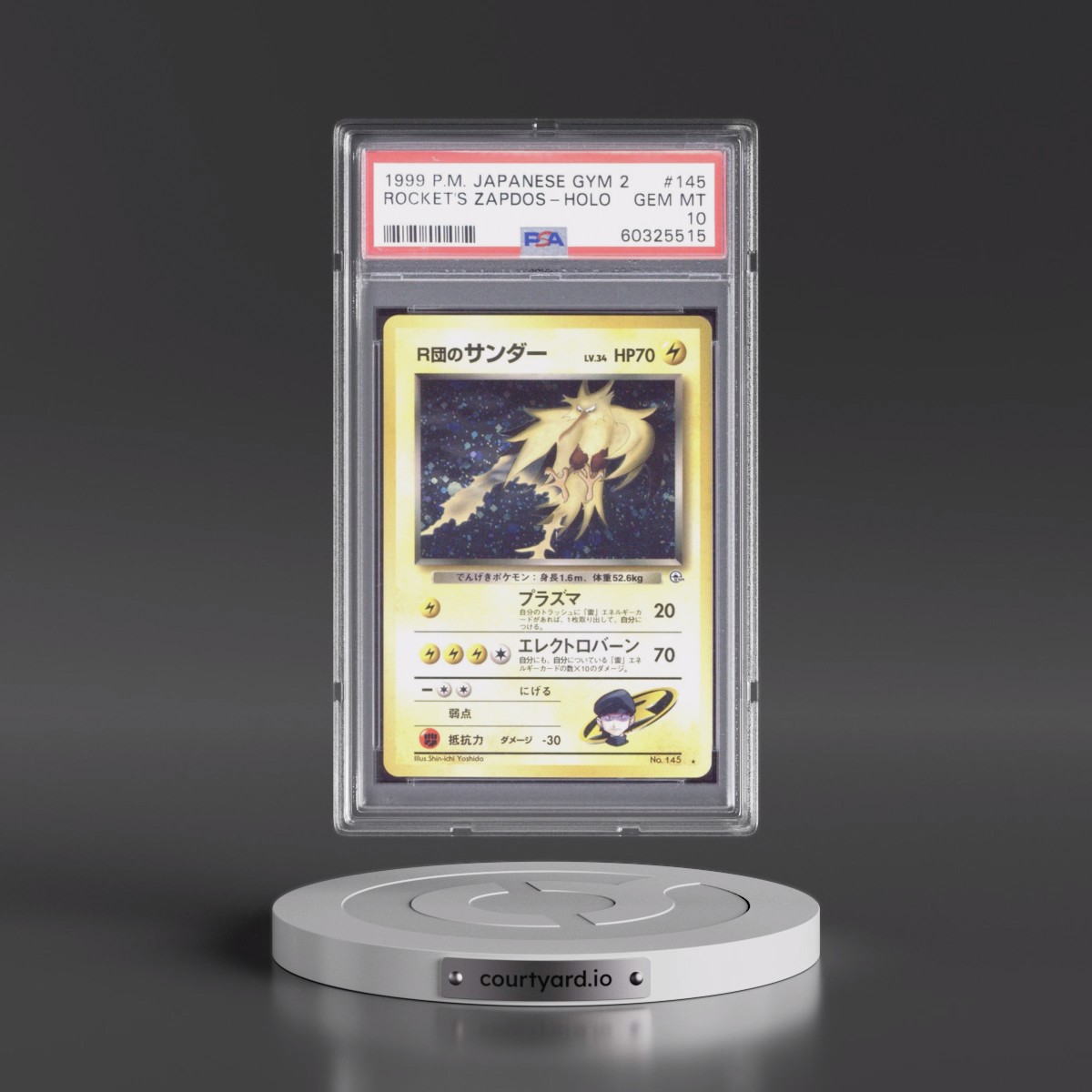 1999 Pokémon Gym 2 #145 Rocket's Zapdos - Holo (PSA 10 GEM MINT)