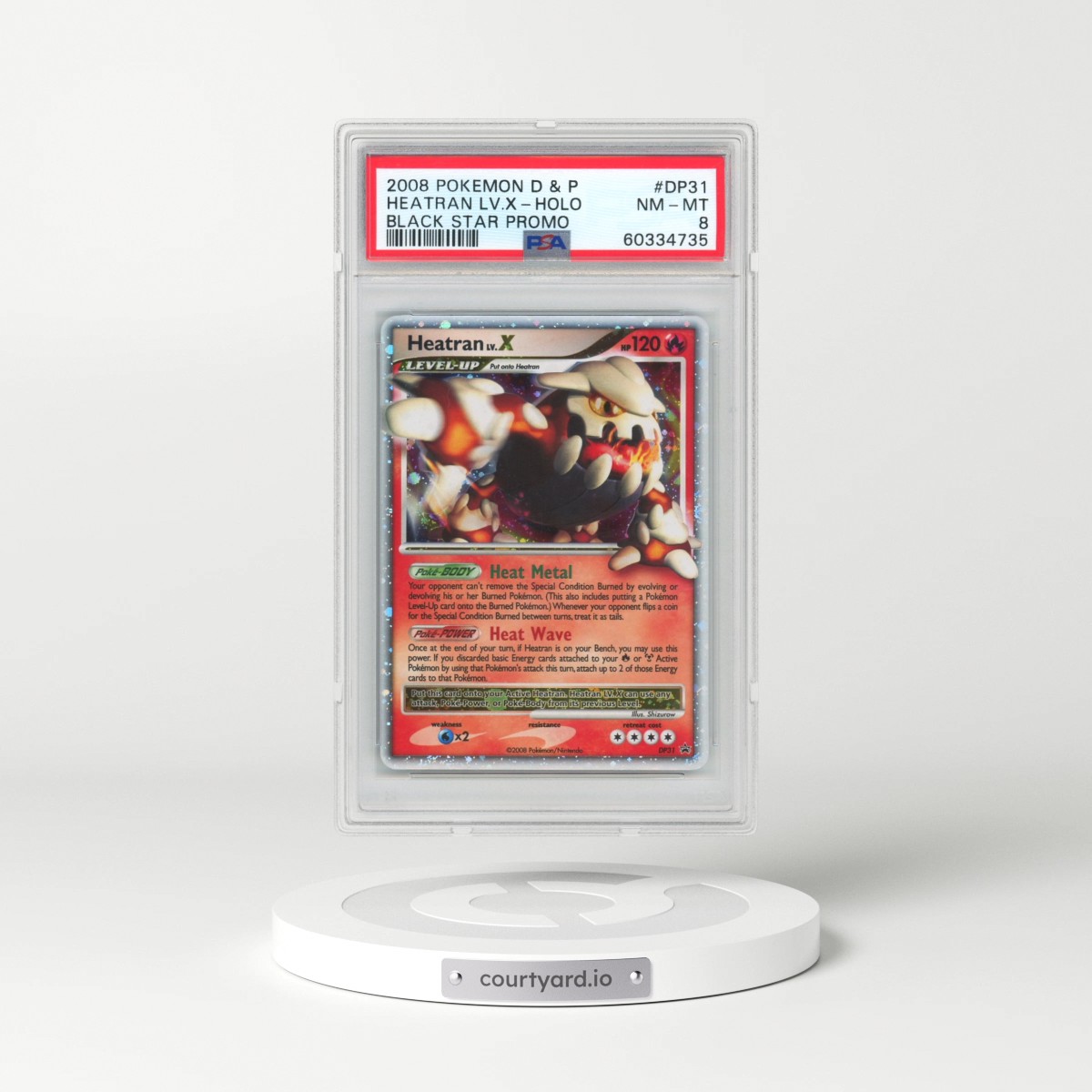 2008 Pokémon Diamond & Pearl Black Star Promo #DP31 Heatran LV.X - Holo (PSA 8 NM-MT)