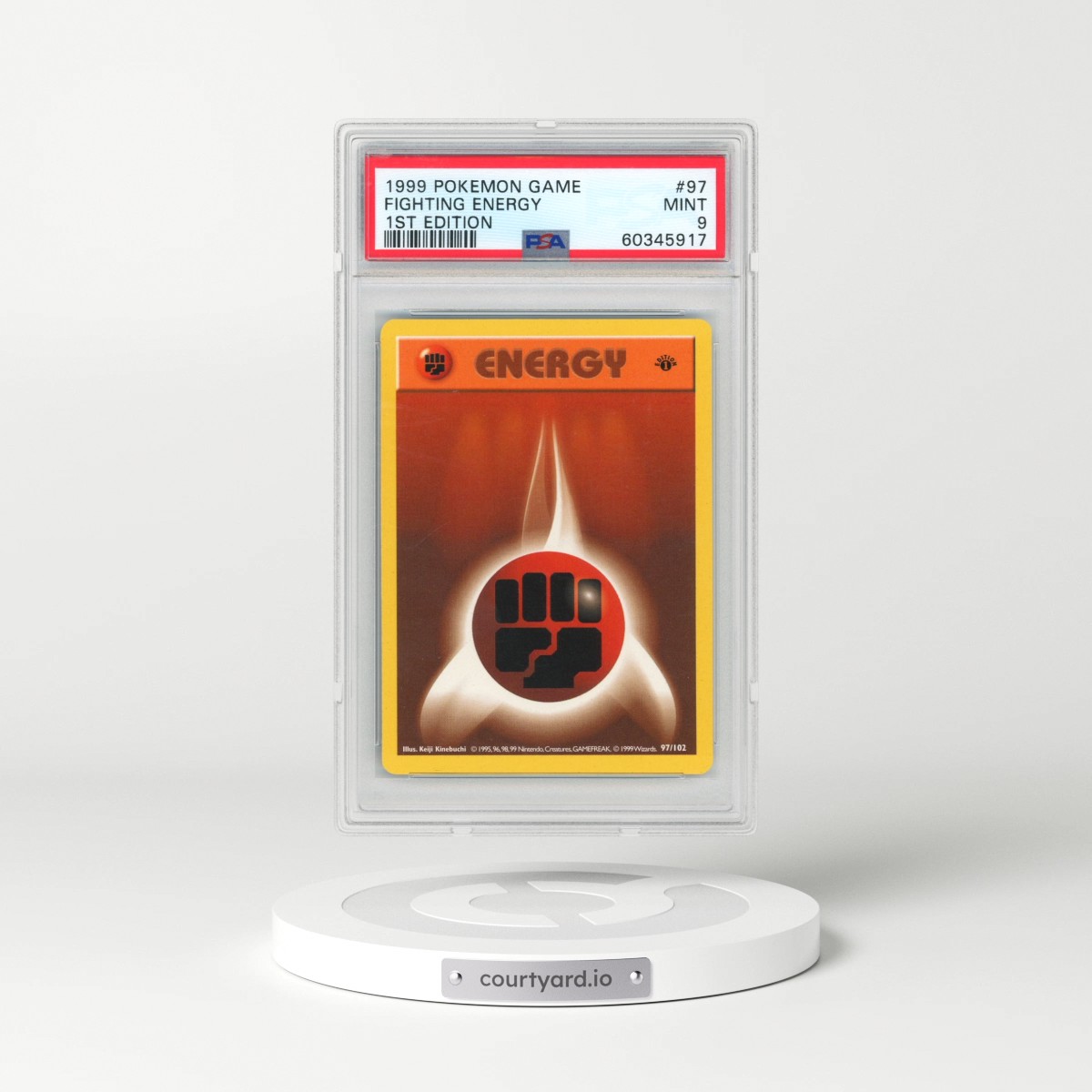 1999 Pokémon Game #97 Fighting Energy - 1st Edition (PSA 9 MINT)