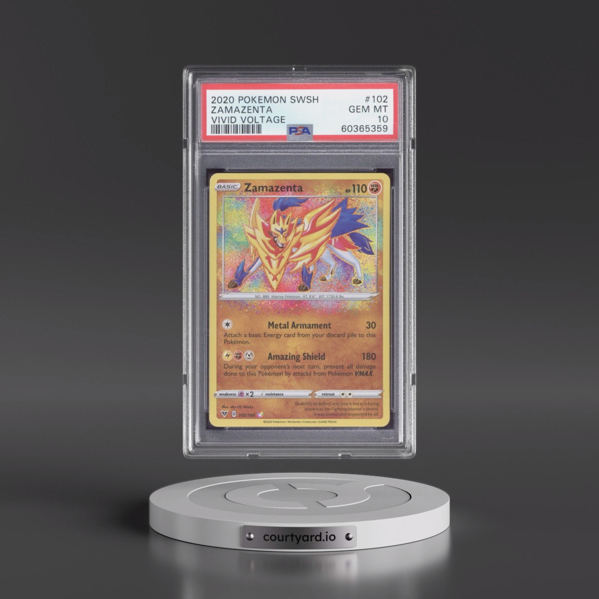 2020 Pokémon Sword & Shield Vivid Voltage #102 Zamazenta (PSA 10 GEM MINT)