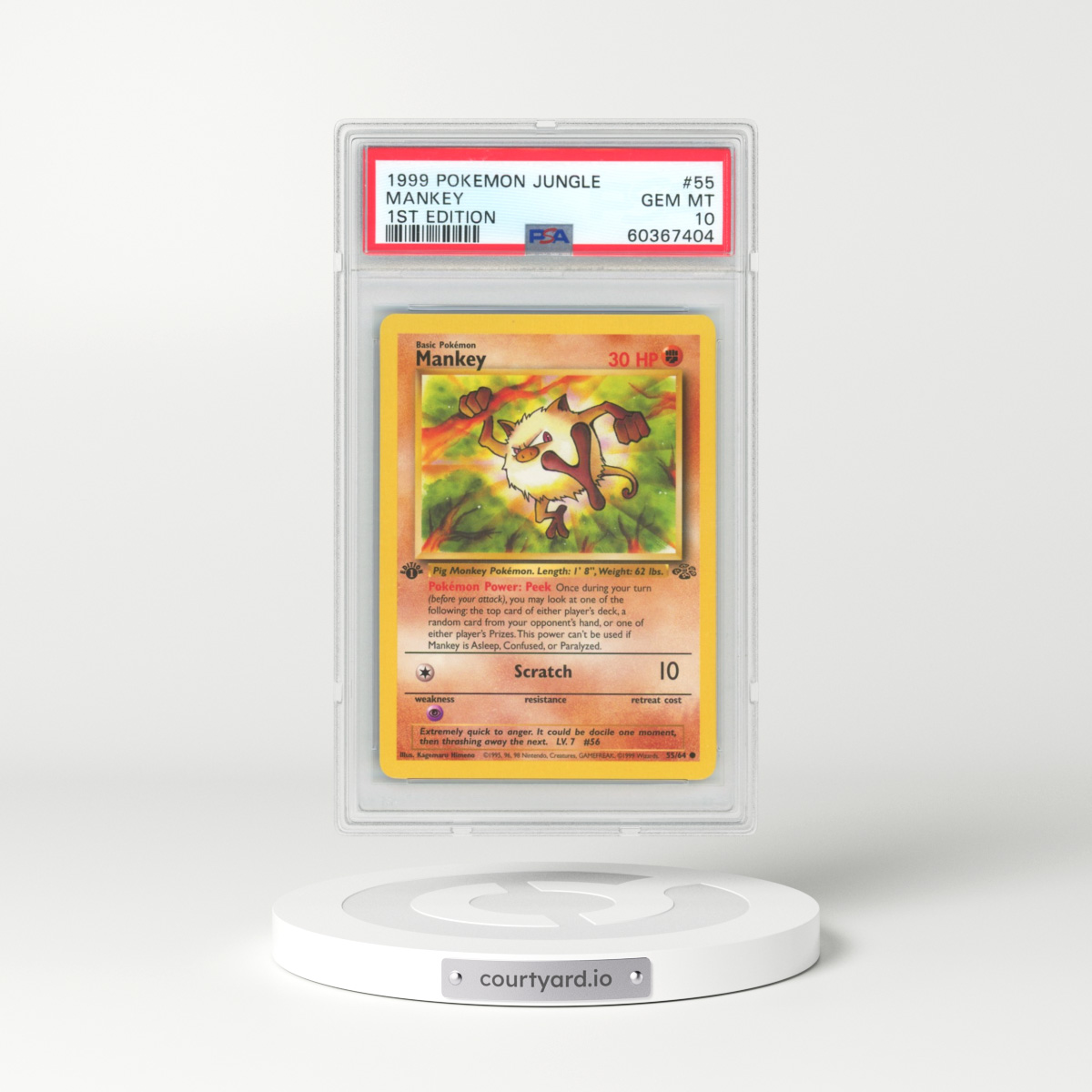 1999 Pokémon Jungle #55 Mankey - 1st Edition (PSA 10 GEM MINT)