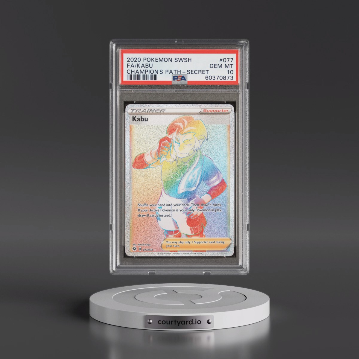 2020 Pokémon Sword & Shield Champion's Path #077 Kabu - Full Art Secret (PSA 10 GEM MINT)
