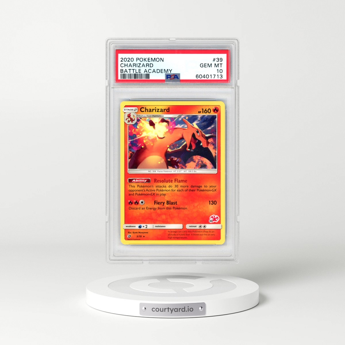 2020 Pokémon Battle Academy #39 Charizard (PSA 10 GEM MINT)