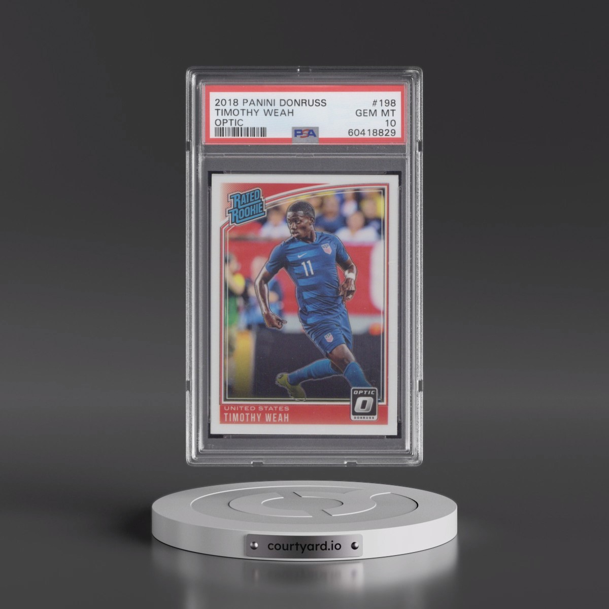 2018 Panini Donruss #198 Timothy Weah - Optic (PSA 10 GEM MINT)