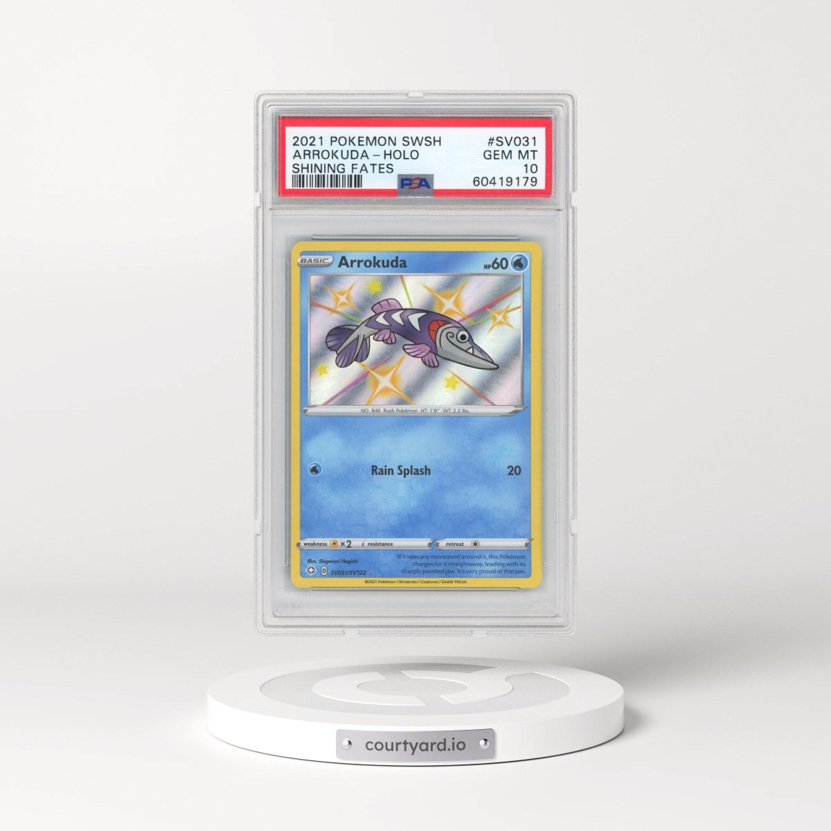 2021 Pokémon Sword & Shield Shining Fates #SV031 Arrokuda - Holo (PSA 10 GEM MINT)