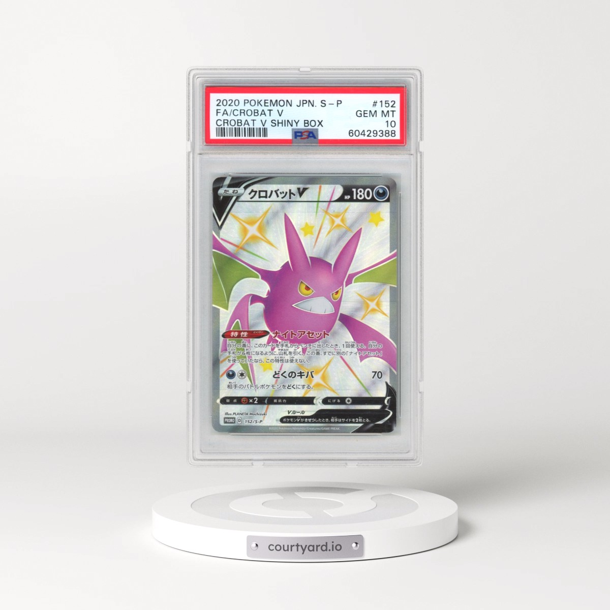 2020 Pokémon S Promo #152 Crobat V - Holo Full Art Crobat V Shiny Box (PSA 10 GEM MINT)