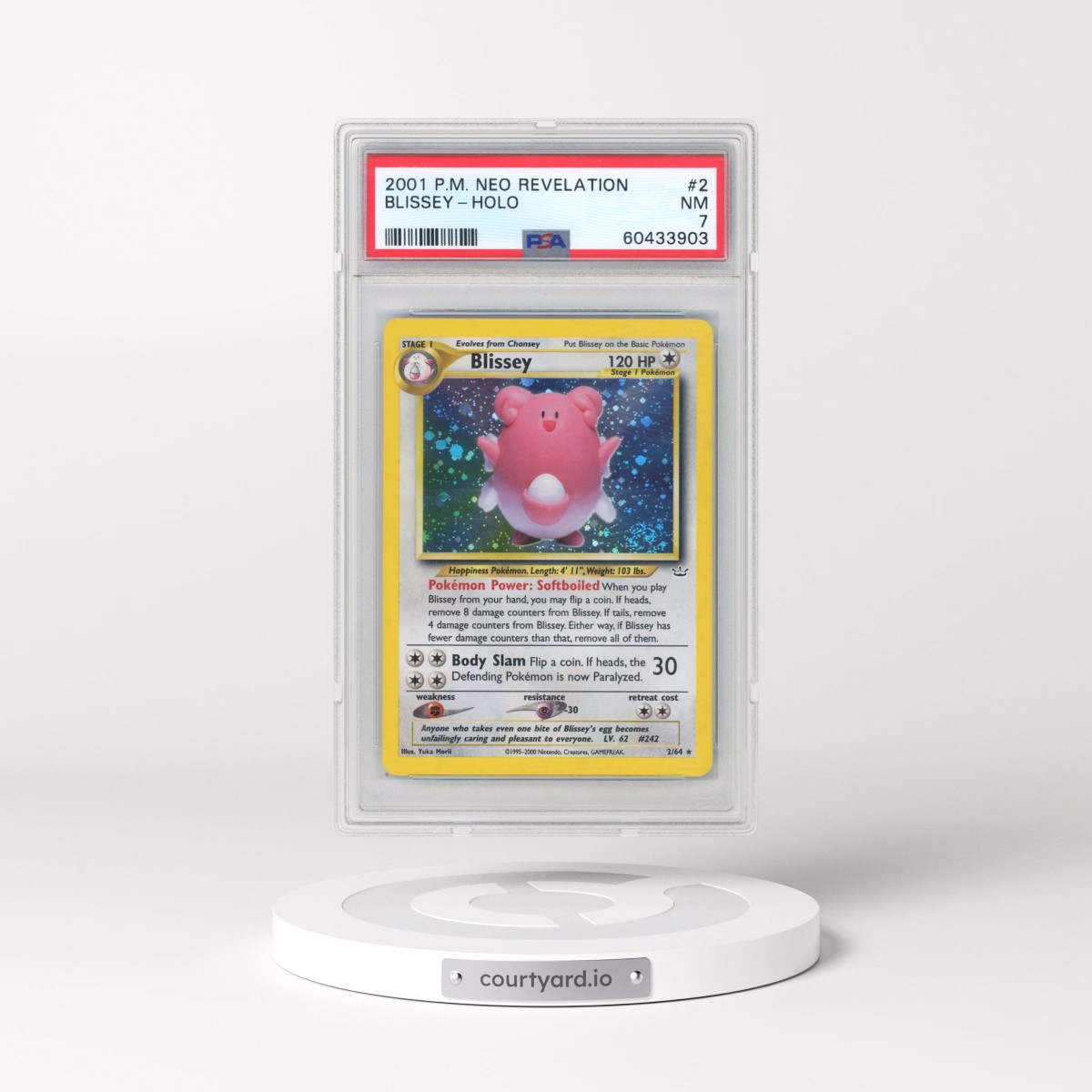 2001 Pokémon Neo Revelation #2 Blissey - Holo (PSA 7 NM)
