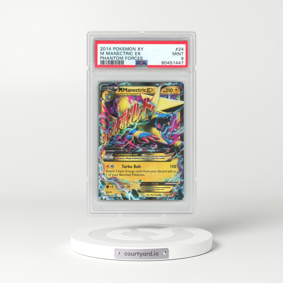 2014 Pokémon XY Phantom Forces #24 M Manectric EX - Holo (PSA 9 MINT)
