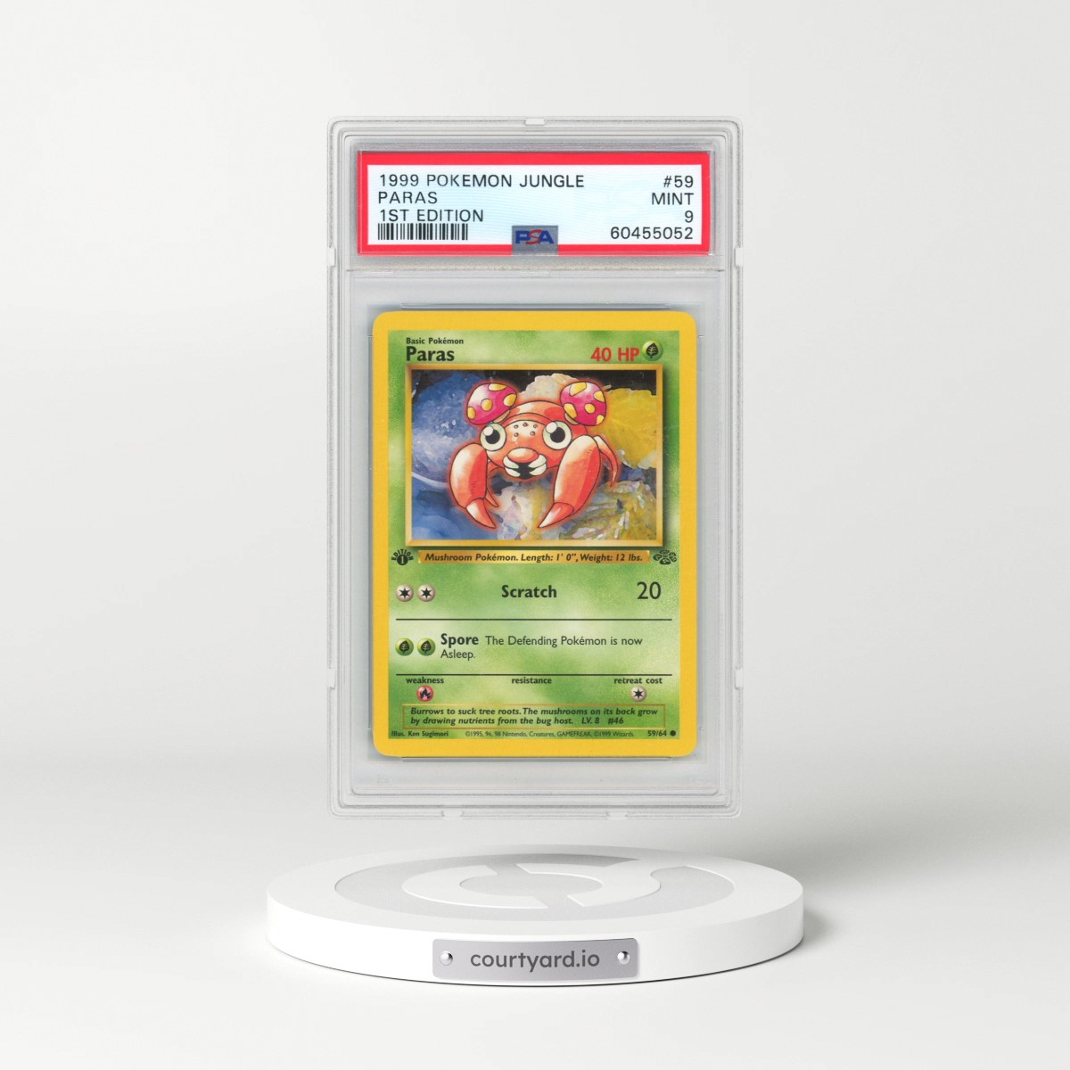 1999 Pokémon Jungle #59 Paras - 1st Edition (PSA 9 MINT)