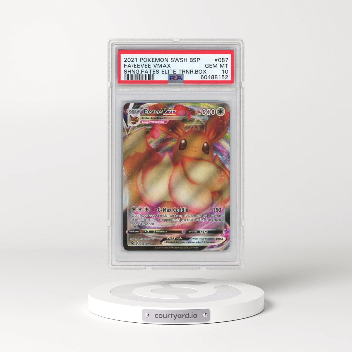 2021 Pokémon Swsh Black Star Promo #087 Eevee Vmax - Full Art Shining Fates Elite Trainer Box (PSA 10 GEM MINT)