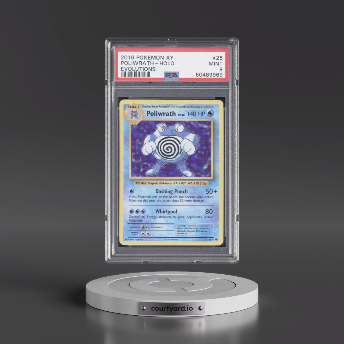 2016 Pokémon XY Evolutions #25 Poliwrath - Holo (PSA 9 MINT)