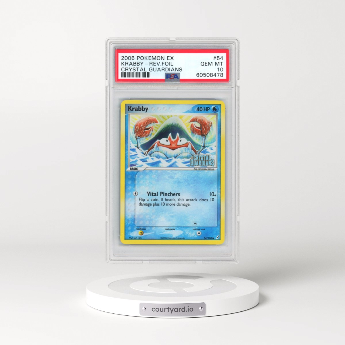 2006 Pokémon EX Crystal Guardians #54 Krabby - Reverse Foil (PSA 10 GEM MINT)