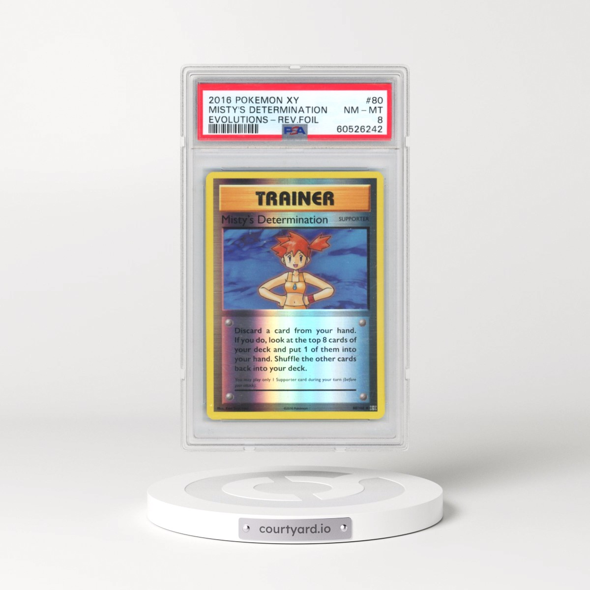 2016 Pokémon XY Evolutions #80 Misty's Determination - Reverse Foil (PSA 8 NM-MT)