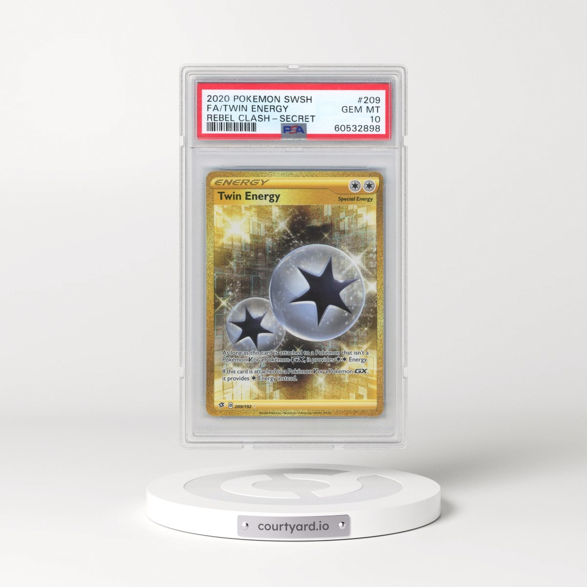 2020 Pokémon Sword & Shield Rebel Clash #209 Twin Energy - Full Art Secret (PSA 10 GEM MINT)
