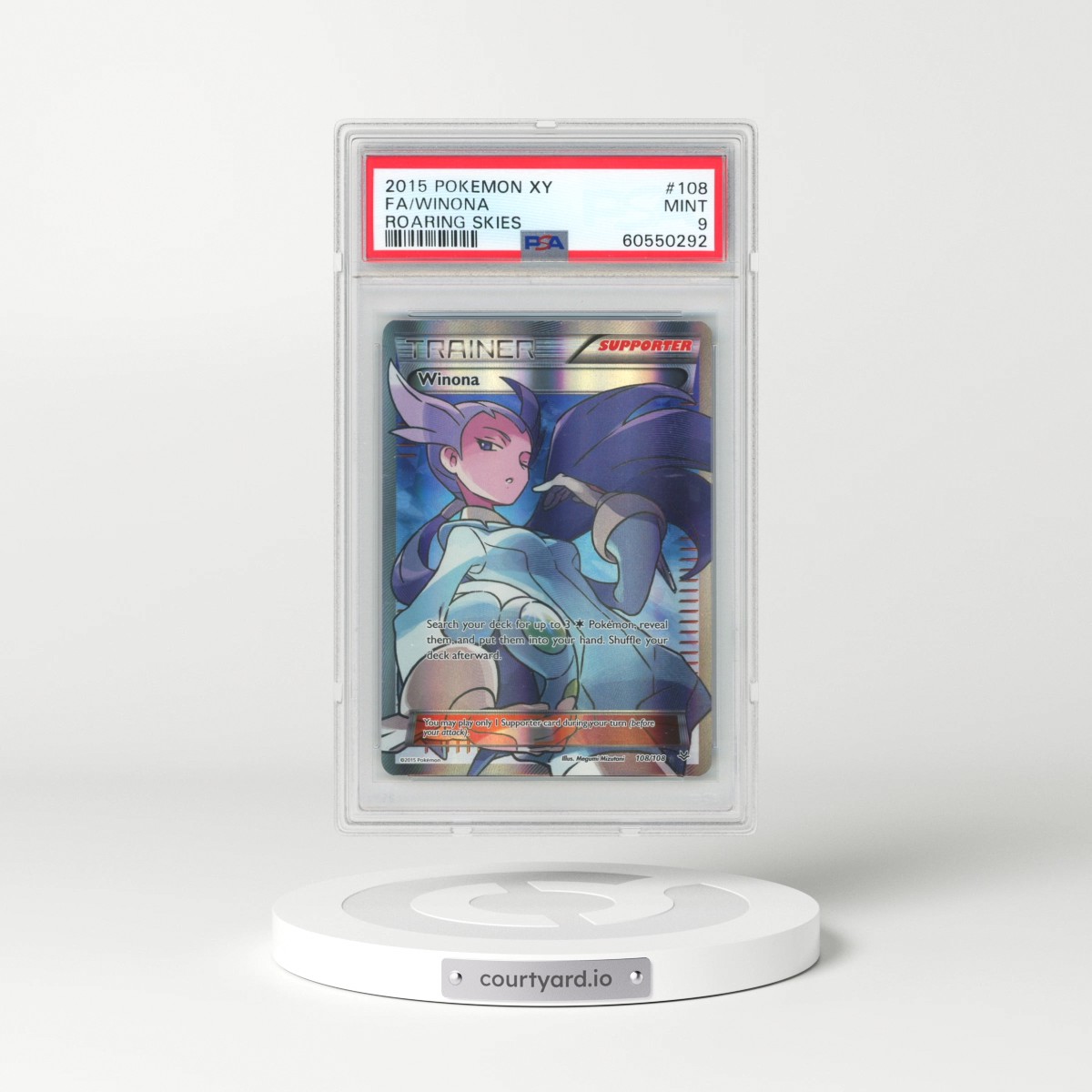 2015 Pokémon XY Roaring Skies #108 Winona - Full Art (PSA 9 MINT)