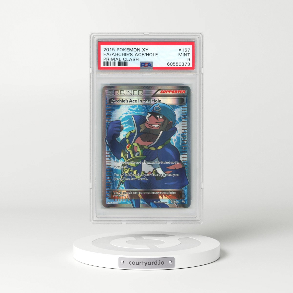 2015 Pokémon XY Primal Clash #157 Archie's Ace in the Hole - Full Art (PSA 9 MINT)