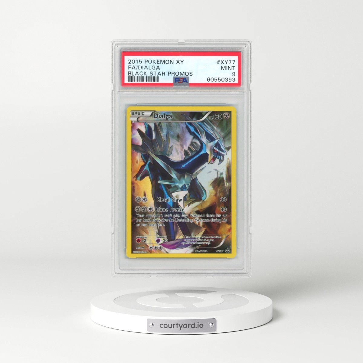 2015 Pokémon XY Black Star Promos #XY77 Dialga - Full Art (PSA 9 MINT)