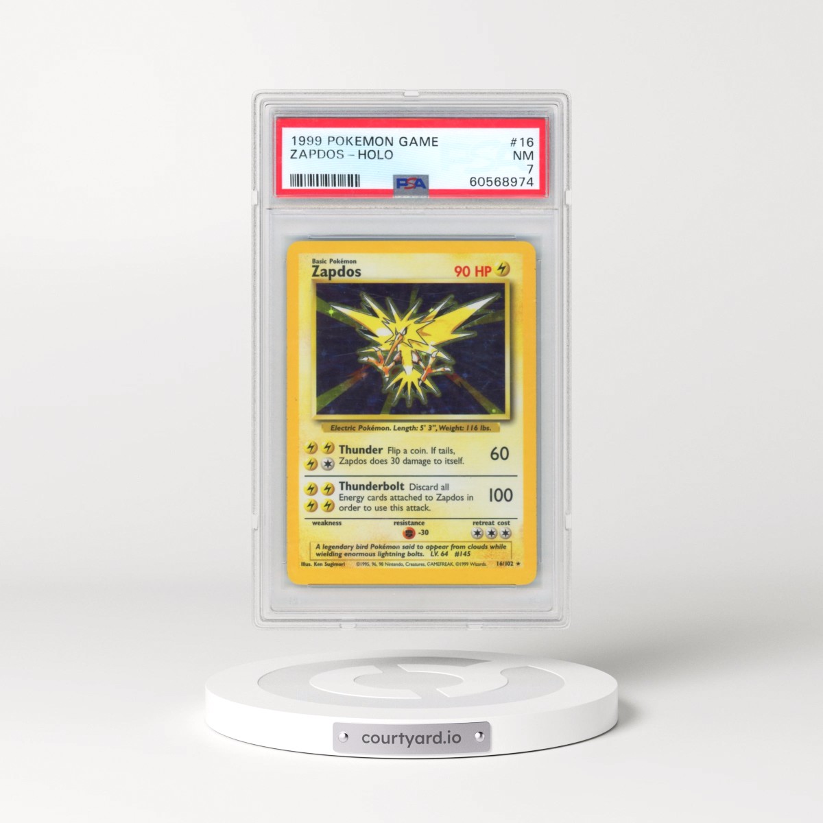 1999 Pokémon Game #16 Zapdos - Holo (PSA 7 NM)