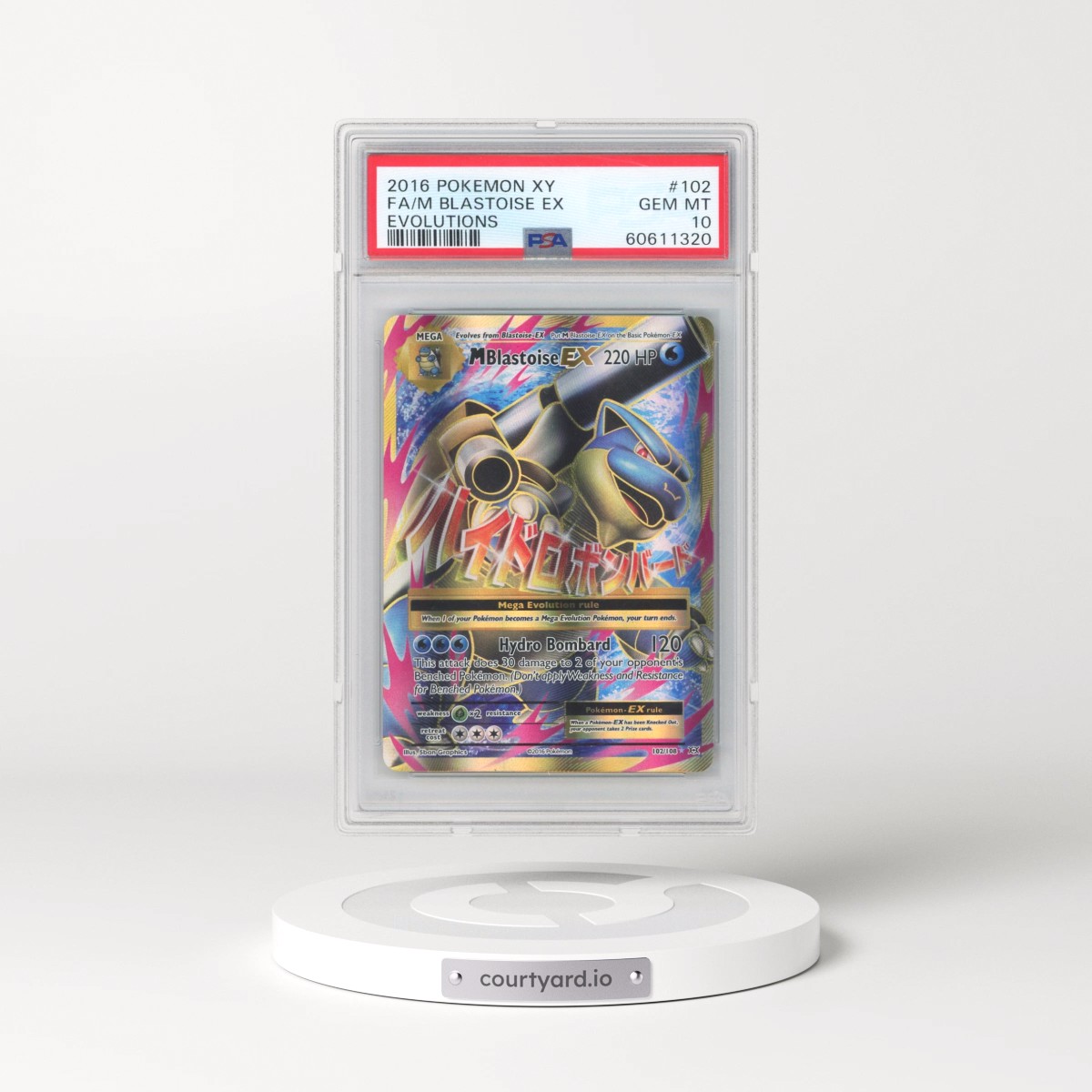2016 Pokémon XY Evolutions #102 M Blastoise EX - Holo Full Art (PSA 10 GEM MINT)