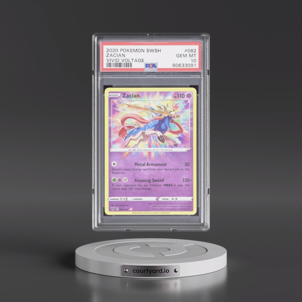 2020 Pokémon Sword & Shield Vivid Voltage #082 Zacian (PSA 10 GEM MINT)