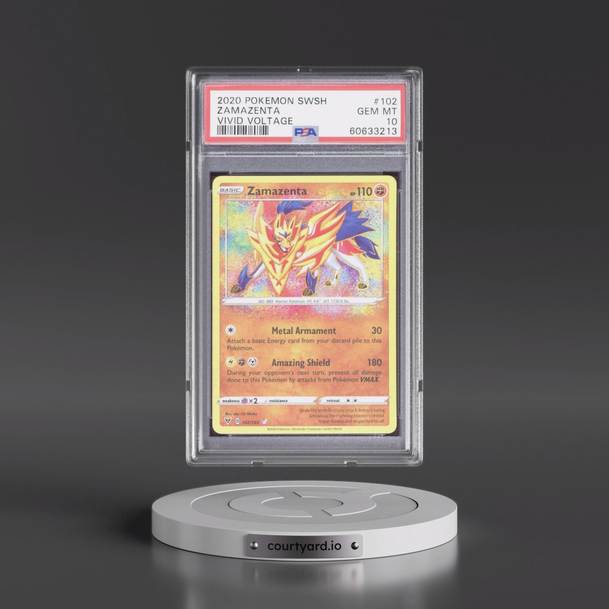 2020 Pokémon Sword & Shield Vivid Voltage #102 Zamazenta (PSA 10 GEM MINT)