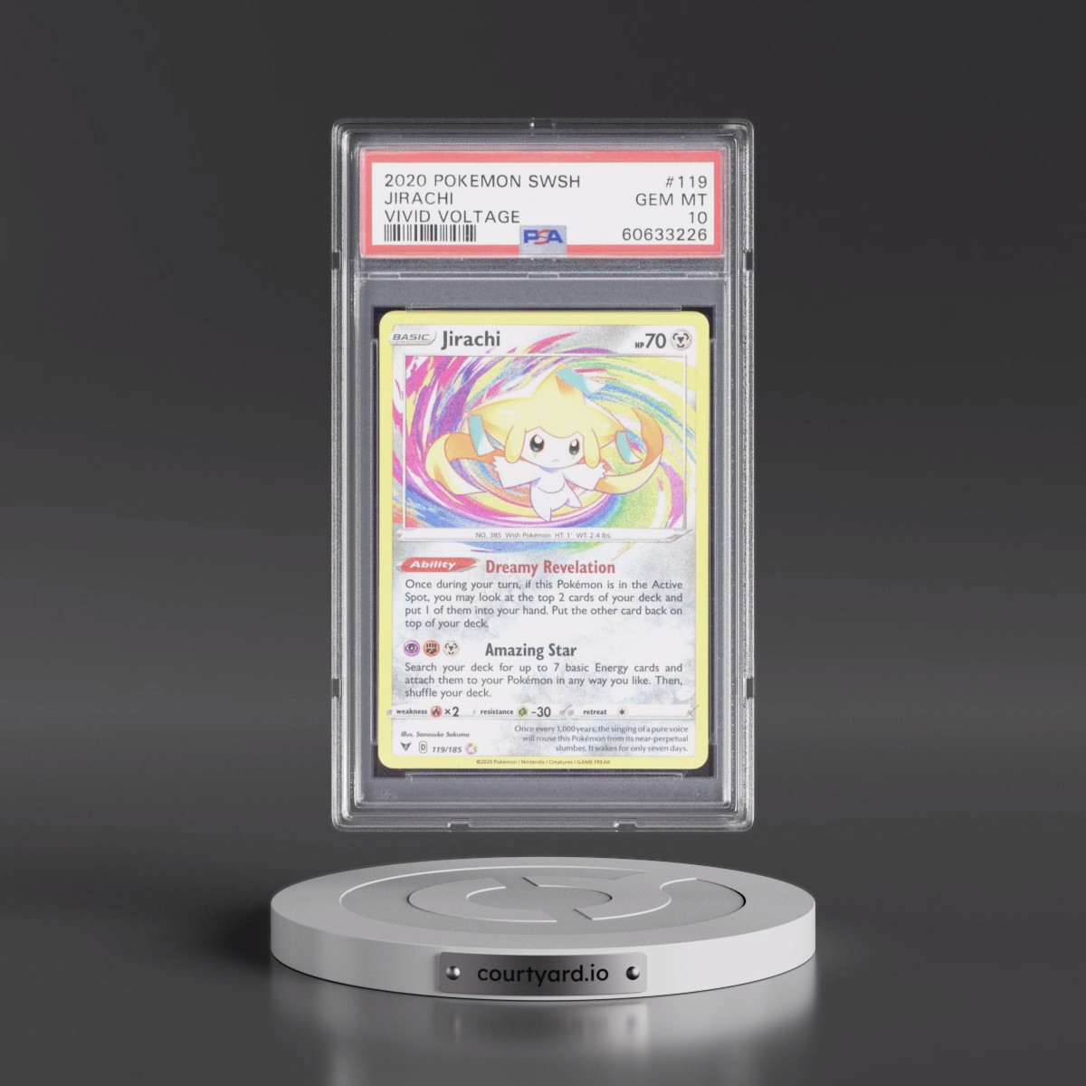 2020 Pokémon Sword & Shield Vivid Voltage #119 Jirachi (PSA 10 GEM MINT)