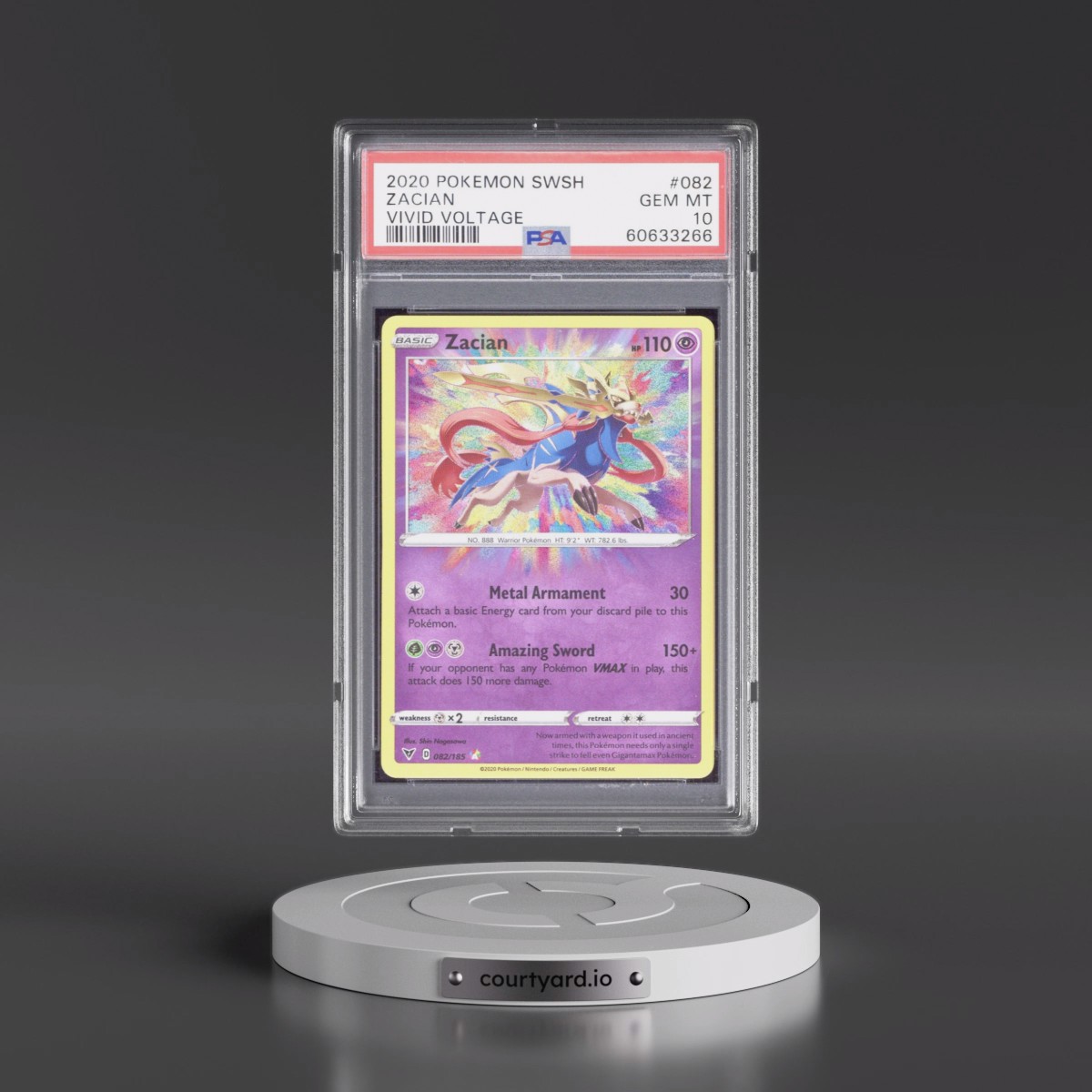 2020 Pokémon Sword & Shield Vivid Voltage #082 Zacian (PSA 10 GEM MINT)