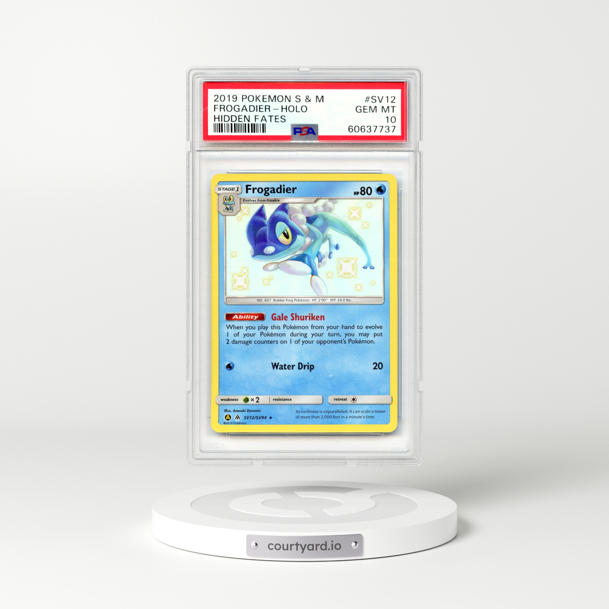 2019 Hidden Fates #SV12 Frogadier - Holo (PSA 10 GEM MINT)