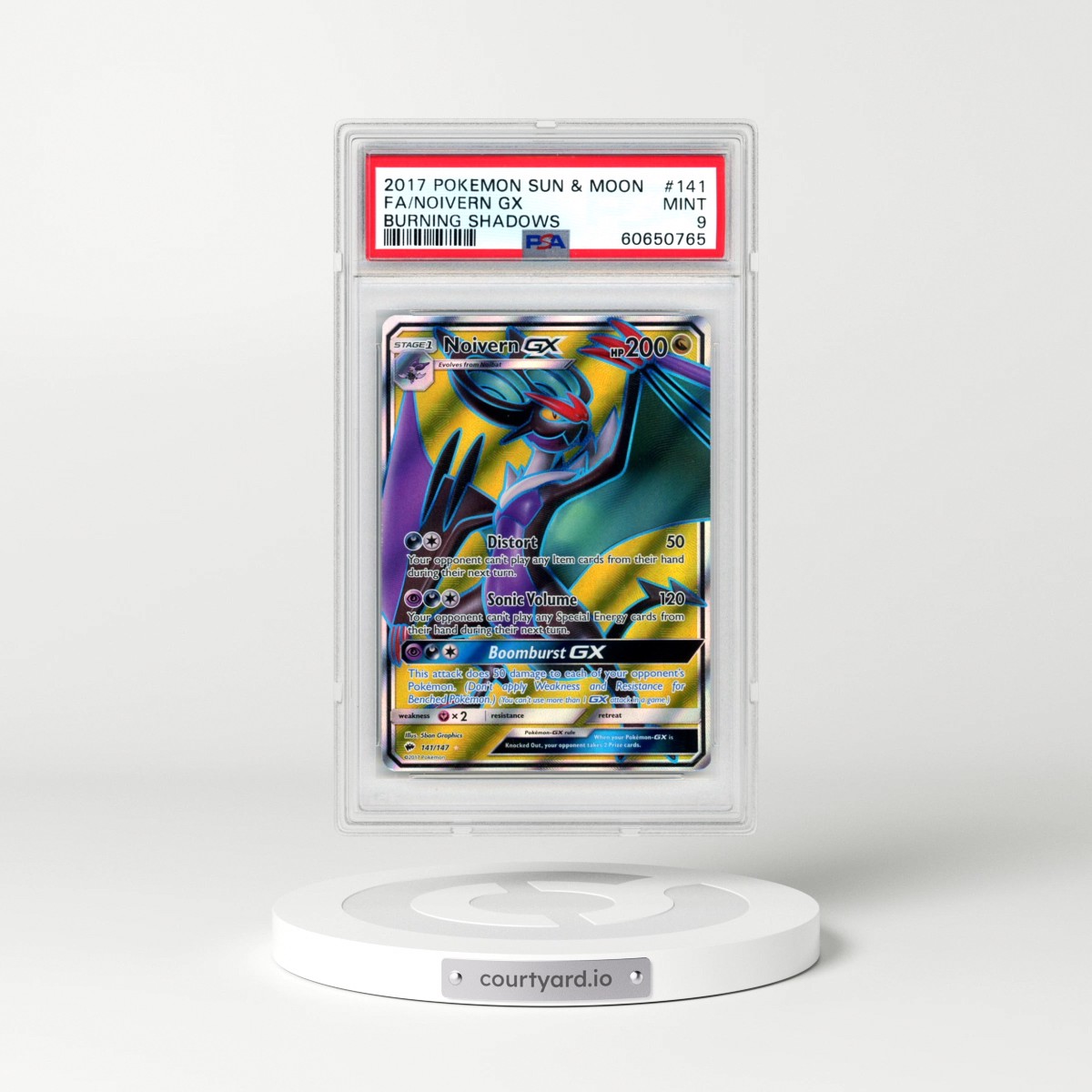 2017 Pokémon Sun & Moon Burning Shadows #141 Noivern GX - Holo Full Art (PSA 9 MINT)