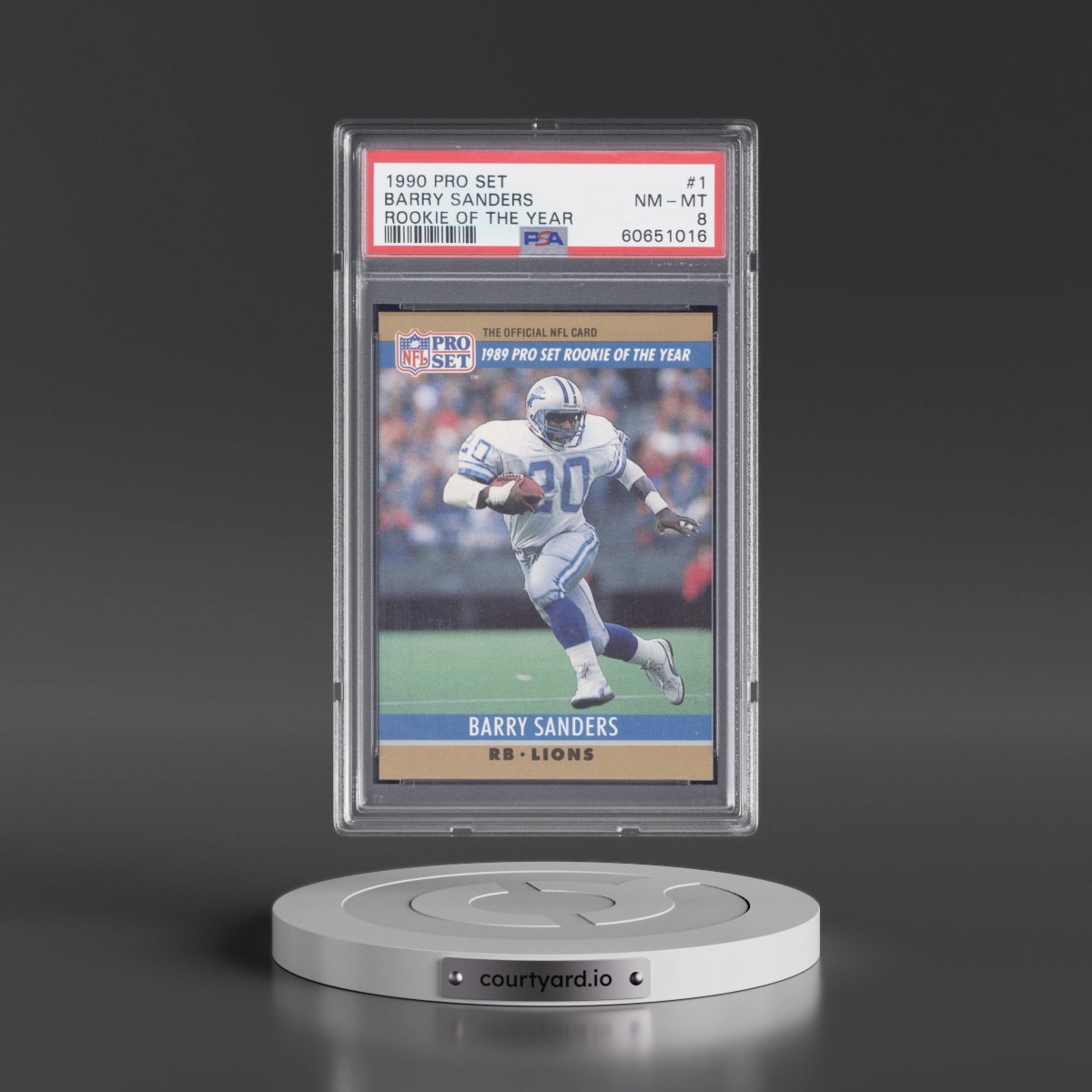 1990 Pro Set Barry Sanders - Rookie of the Year #1 PSA 8