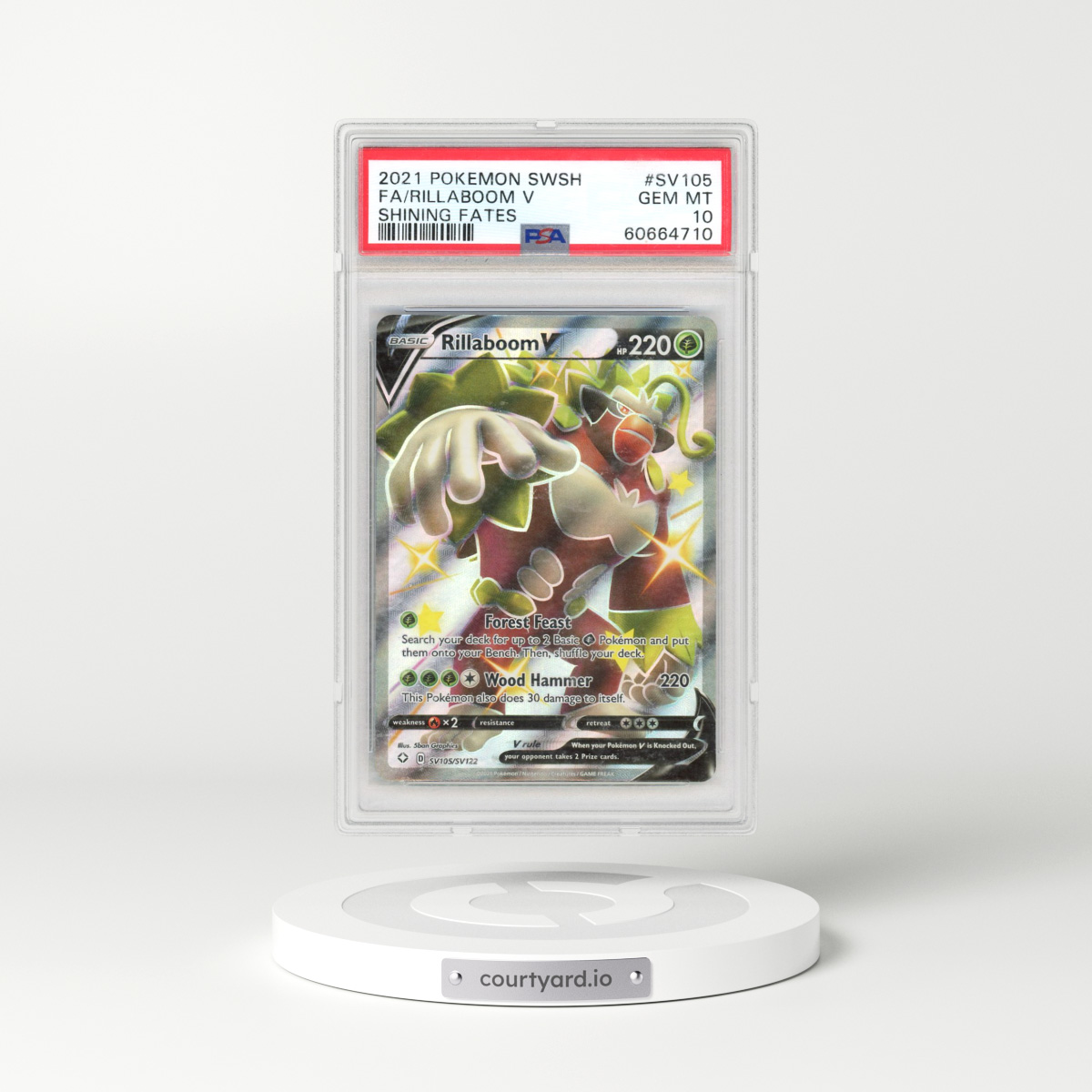 2021 Shining Fates #SV105 Rillaboom V (PSA 10 GEM MINT)