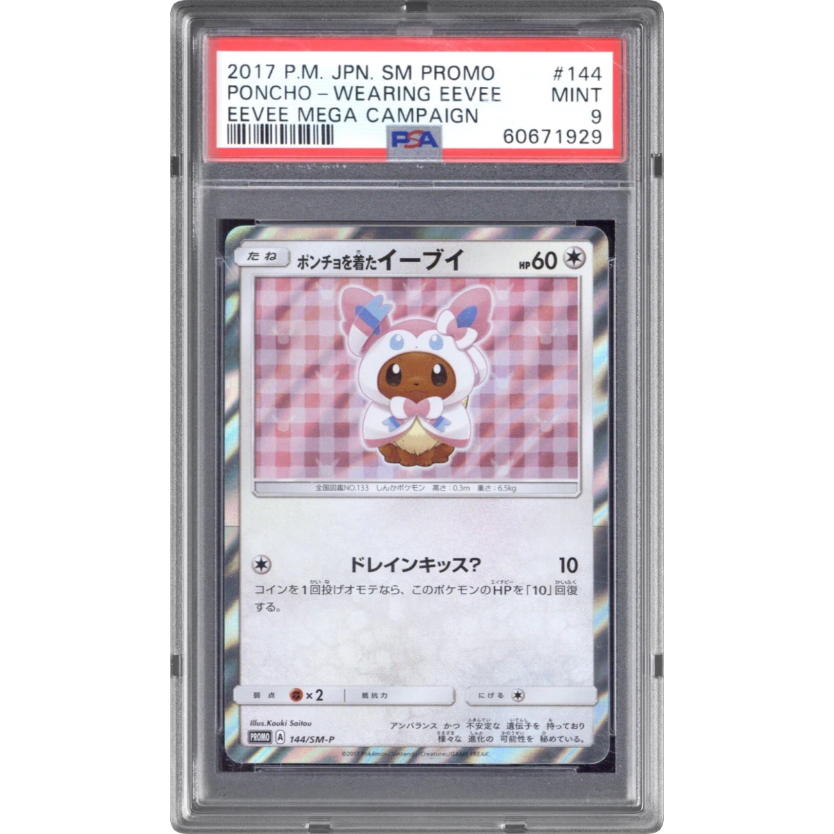 Poncho-Wearing Eevee card artwork